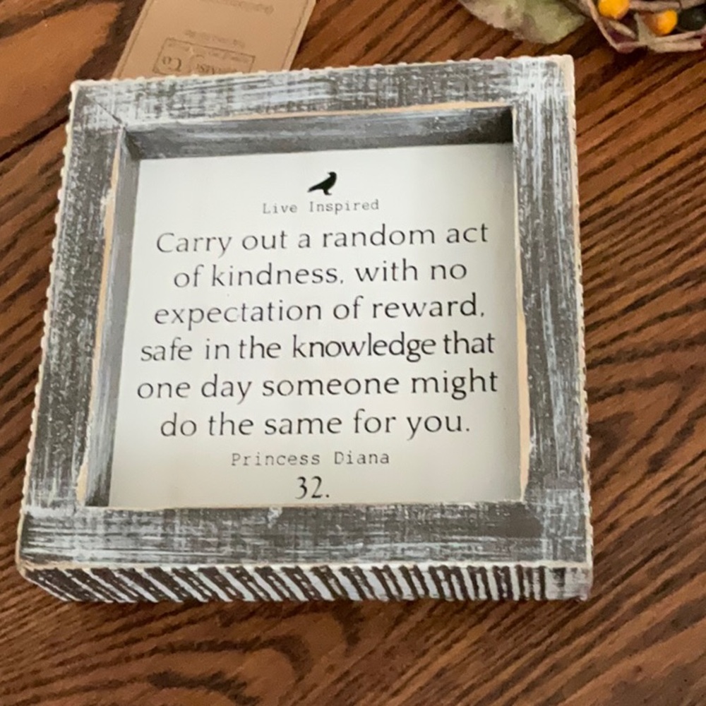 NWT “Carry out a random act of kindness, with no expectation of reward,…”